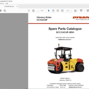 DYNAPAC CC334CHF Spare Parts Catalogue SCC344CHF-2EN1 - PDF DOWNLOAD