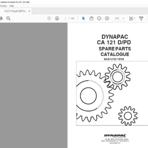 Dynapac CA 121 D PD Spare Parts Catalogue SCA121D-1EN3 - PDF DOWNLOAD