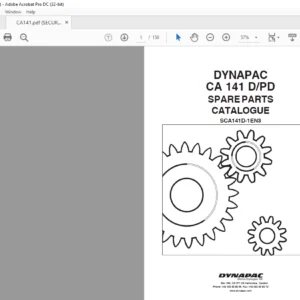 Dynapac CA 141 D PD Spare Parts Catalogue SCA141D-1EN3 - PDF DOWNLOAD