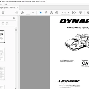 Dynapac CA 15 Vibratory Roller Spare Parts Catalogue Manual - PDF DOWNLOAD