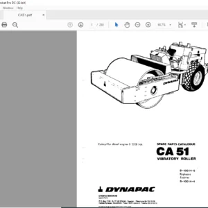 Dynapac CA 51 Vibratory Roller Spare Parts Catalogue Manual - PDF DOWNLOAD