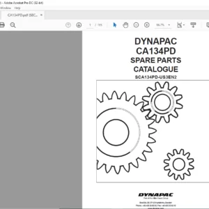 Dynapac CA134PD Spare Parts Catalogue SCA134PD-US3EN2 - PDF DOWNLOAD
