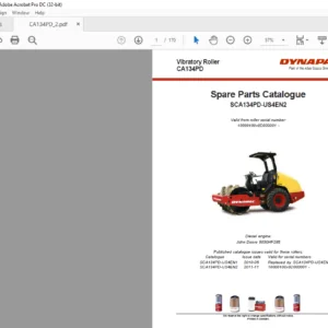 Dynapac CA134PD Spare Parts Catalogue SCA134PD-US4EN2 - PDF DOWNLOAD