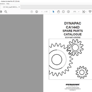 Dynapac CA144D Spare Parts Catalogue SCA144D-US3EN2 - PDF DOWNLOAD