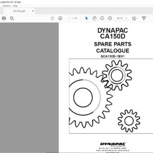 Dynapac CA150D Spare Parts Catalogue SCA150D-1EN1 - PDF DOWNLOAD