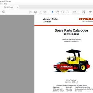Dynapac CA150D Spare Parts Catalogue SCA150D-4EN2 - PDF DOWNLOAD