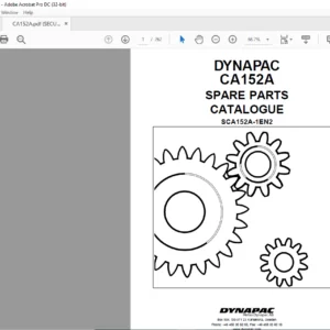Dynapac CA152A Spare Parts Catalogue SCA152A-1EN2 - PDF DOWNLOAD