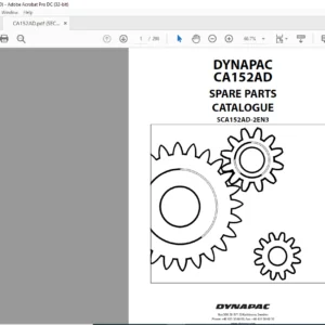 Dynapac CA152AD Spare Parts Catalogue SCA152AD-2EN3 - PDF DOWNLOAD