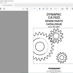 Dynapac CA152D Spare Parts Catalogue SCA152D-2EN4 - PDF DOWNLOAD