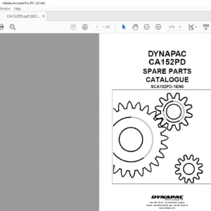 Dynapac CA152PD Spare Parts Catalogue SCA152PD-1EN5 - PDF DOWNLOAD