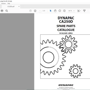 Dynapac CA250D Spare Parts Catalogue SCA250D-2EN3 - PDF DOWNLOAD