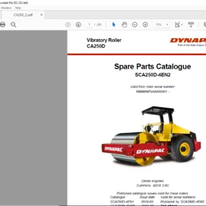Dynapac CA250D Spare Parts Catalogue SCA250D-4EN2 - PDF DOWNLOAD