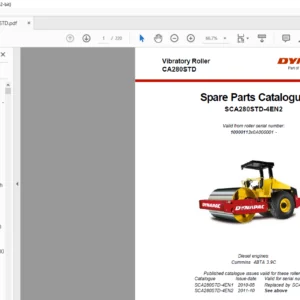 Dynapac CA280STD Vibratory Roller Spare Parts Catalogue SCA280STD-4EN2 - PDF DOWNLOAD
