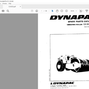 Dynapac CA30 CA 30D Vibrating Roller Spare Parts Catalogue - PDF DOWNLOAD