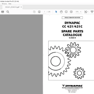 Dynapac CC 421 421C Spare Parts Catalogue Manual - PDF DOWNLOAD