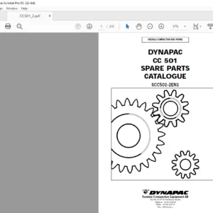 Dynapac CC 501 Spare Parts Catalogue SCC501-2EN1 - PDF DOWNLOAD