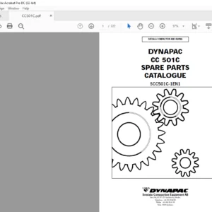 Dynapac CC 501C Spare Parts Catalogue SCC501C-1EN1 - PDF DOWNLOAD
