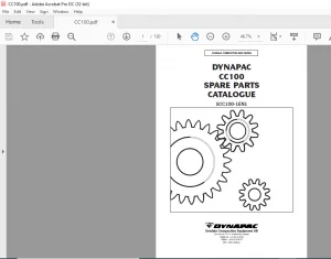 Dynapac CC100 Spare Parts Catalogue Manual - PDF DOWNLOAD
