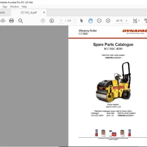 Dynapac CC102C-4 Spare Parts Catalogue Manual - PDF DOWNLOAD