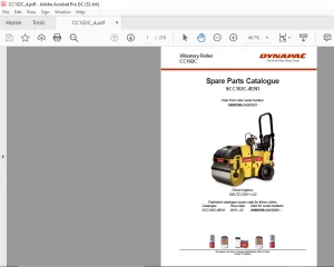 Dynapac CC102C Spare Parts Catalogue SCC102C-4EN1 - PDF DOWNLOAD