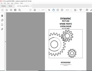 Dynapac CC122 Spare Parts Catalogue SCC122-2EN4 - PDF DOWNLOAD