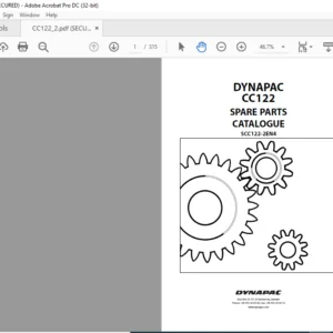 Dynapac CC122 Spare Parts Catalogue SCC122-2EN4 - PDF DOWNLOAD