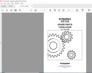 Dynapac CC122 Spare Parts Catalogue SCC122-3EN6 - PDF DOWNLOAD
