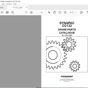 Dynapac CC122 Spare Parts Catalogue SCC122-3EN6 - PDF DOWNLOAD