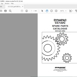 Dynapac CC122C Spare Parts Catalogue SCC122C-1EN3 - PDF DOWNLOAD