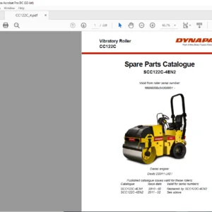 Dynapac CC122C Spare Parts Catalogue SCC122C-4EN2 - PDF DOWNLOAD