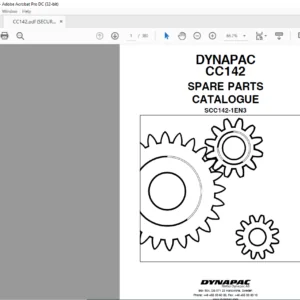 Dynapac CC142 Spare Parts Catalogue SCC142-1EN3 - PDF DOWNLOAD
