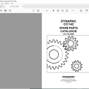 Dynapac CC142 Spare Parts Catalogue SCC142-2EN8 - PDF DOWNLOAD