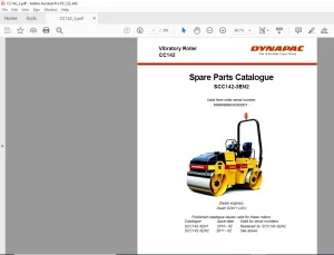 Dynapac CC142 Spare Parts Catalogue SCC142-3EN2 - PDF DOWNLOAD