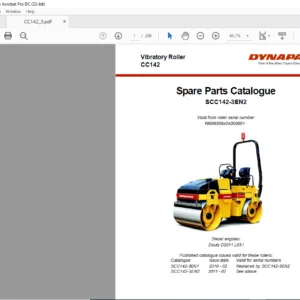 Dynapac CC142 Spare Parts Catalogue SCC142-3EN2 - PDF DOWNLOAD