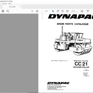 Dynapac CC21 Vibratory Roller Spare Parts Catalogue Manual
