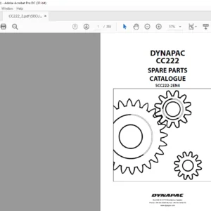 Dynapac CC222 Spare Parts Catalogue SCC222-2EN4 - PDF DOWNLOAD