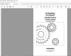 Dynapac CC224HF Spare Parts Catalogue SCC224HF-1EN3 - PDF DOWNLOAD