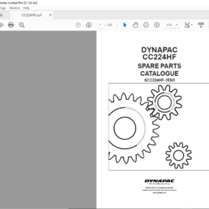 Dynapac CC224HF Spare Parts Catalogue SCC224HF-1EN3 - PDF DOWNLOAD