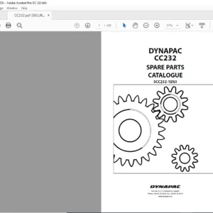 Dynapac CC232 Spare Parts Catalogue SCC232-1EN3 - PDF DOWNLOAD