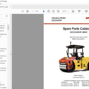 Dynapac CC234CHF Spare Parts Catalogue SCC234CHF-2EN2 - PDF DOWNLOAD