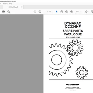 Dynapac CC334HF Spare Parts Catalogue SCC334HF-1EN2 - PDF DOWNLOAD
