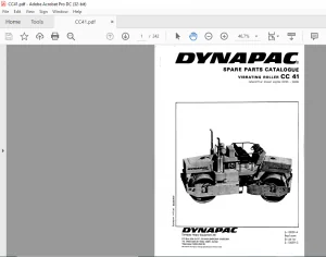 Dynapac CC41 Vibrating Roller Spare Parts Catalogue Manual - PDF DOWNLOAD