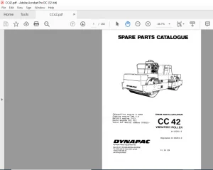 Dynapac CC42 Spare Parts Catalogue Manual - PDF DOWNLOAD