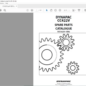 Dynapac CC422V Spare Parts Catalogue SCC422V-1EN2 - PDF DOWNLOAD