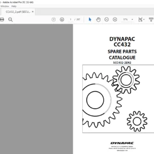 Dynapac CC432 Spare Parts Catalogue SCC432-2EN2 - PDF DOWNLOAD