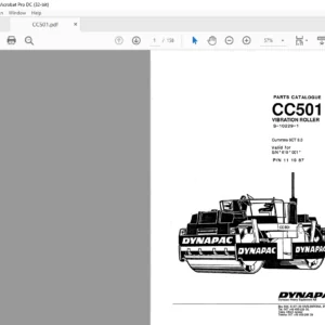 Dynapac CC501 Vibration Roller Parts Catalogue Manual - PDF DOWNLOAD