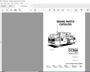 Dynapac CC50A Series 2 Spare Parts Catalogue Manual - PDF DOWNLOAD