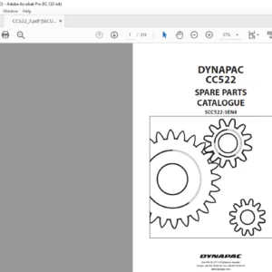 Dynapac CC522 Spare Parts Catalogue SCC522-3EN4 - PDF DOWNLOAD