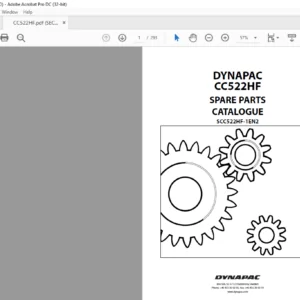 Dynapac CC522HF Spare Parts Catalogue SCC522HF-1EN2 - PDF DOWNLOAD