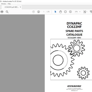 Dynapac CC622HF Spare Parts Catalogue SCC622HF-1EN3 - PDF DOWNLOAD